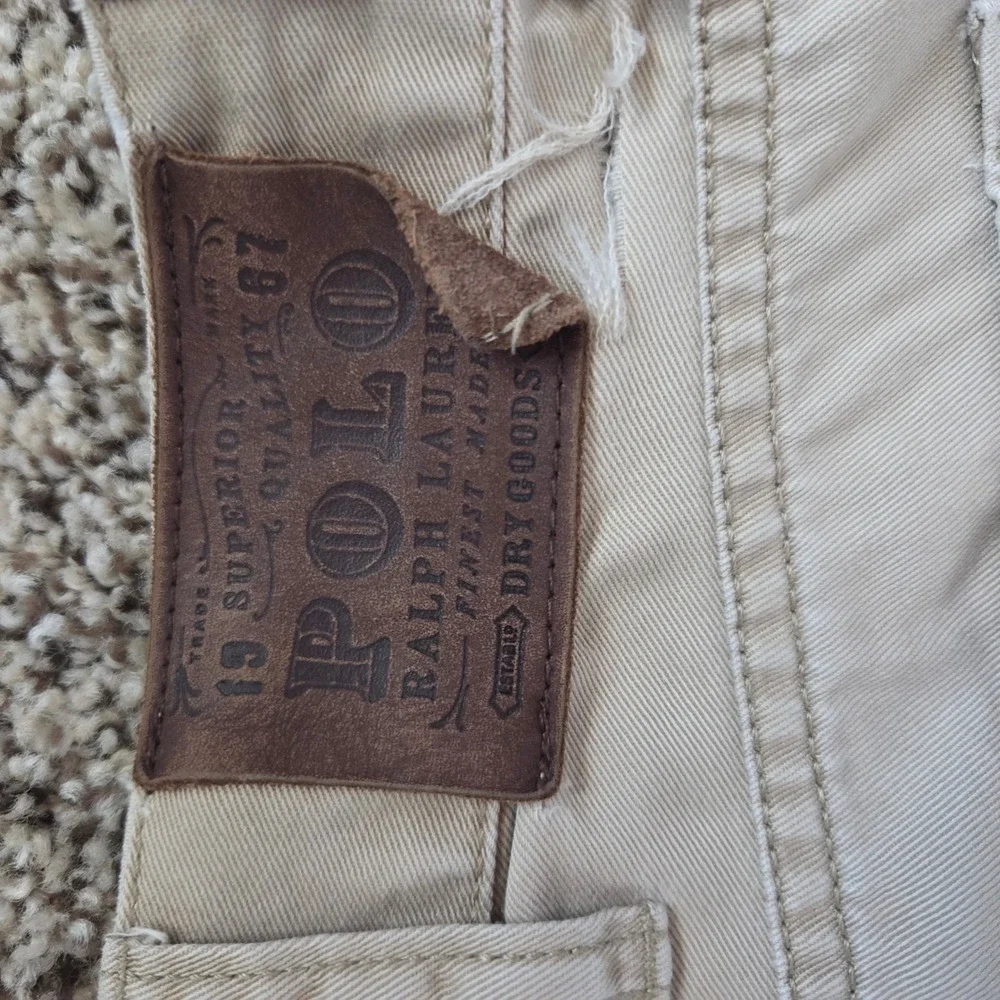 Polo Ralph Lauren Mens Khaki Pants 36x32 Straight Leg Cotton Twill Tan V196820